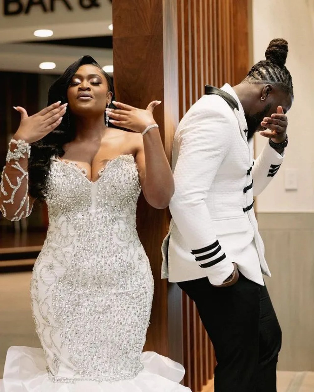 Mermaid Ivory Luxurious Wedding Dresses Plus Size Beaded Crystals Bridal Gowns Dress