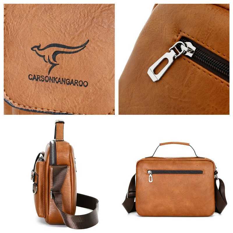 Fi Mens Shoder Bag Portable PU Leather Handbag Business Briefcase Travel Bag Man Crossbody Bags for Men Sahel Purse Y251011