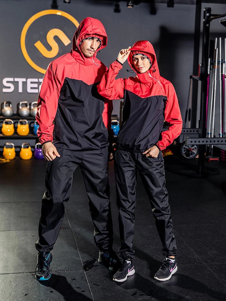 Sauna Suit Women Gym Clothing Set Men Pullover Hoodies Tops Running Fitness Exercise Sportswear Weight Loss Sweating Sports 251016