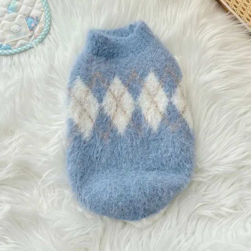 Pet Plush Sweater Pet Diamond Plaid Sweater Little Dog Senior Clothing Autumn and Winter Dog Coat Dog Clothes for Small Dogs C251030