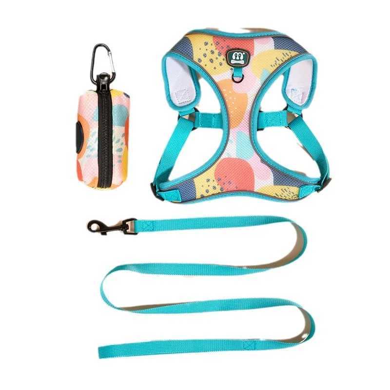 1 Pcs Adjustable Dog Chest Strap Puppy Dog Walking Harness Leash Chest Back With 1 Pcs Traction Rope and 1 Trash Bag Set J251129