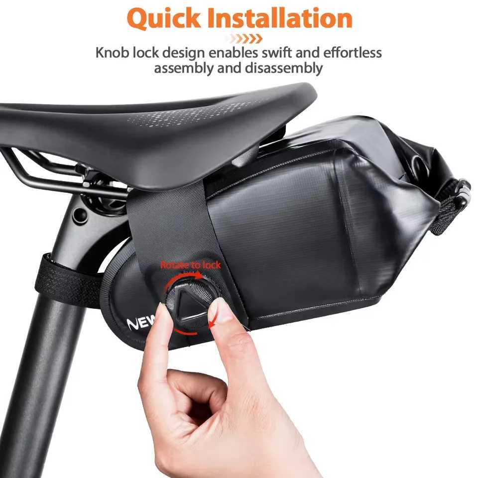 NEWBOLER Bike Saddlebag Waterproof Storage Rear Seat Tail Bag 15L MTB Road Bicycle Roll Closure Pouch Cycling Accessories H251029