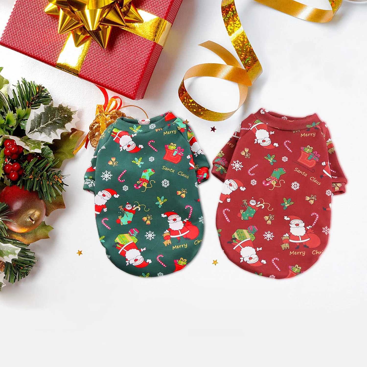 Large Dog Hoodies Christmas Sweater Winter Warm Fleece Lined Pet Clothes Xmas Puppy Holiday for Medium Large Dogs C251030