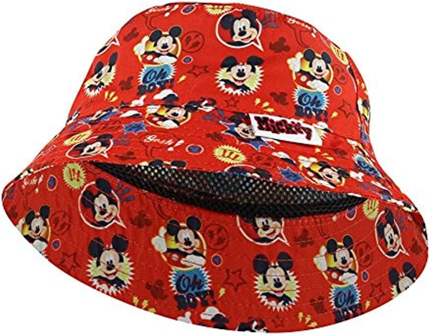 Mickey Mouse Bucket Hat Boys Girl Outdoor Cap Disney Red Sunhat Fashion Hats Cartoon Caps