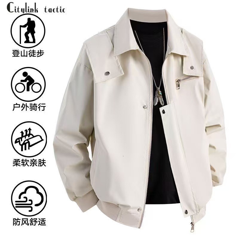 Men's Workwear Jacket Designer Coat Spring Autumn New Versatile American Style Turn-down Collar High Street Casual Loose Coat Pilot