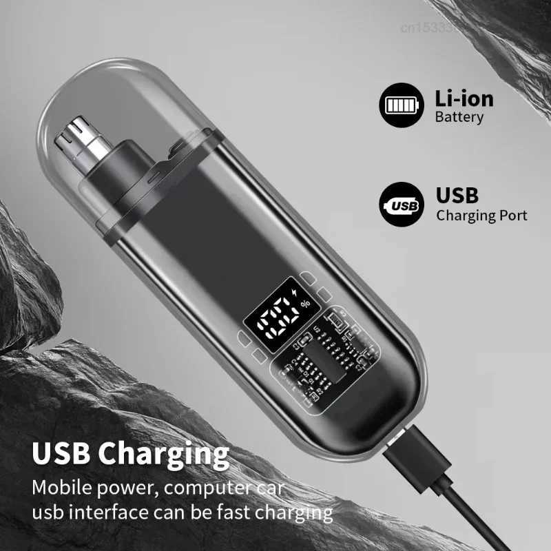 Electric Nose Hair Trimmer TypeC Rechargeable Waterproof Portable Multifunctional for Ear Eyebrow Beard Powerful Trimmer M251030