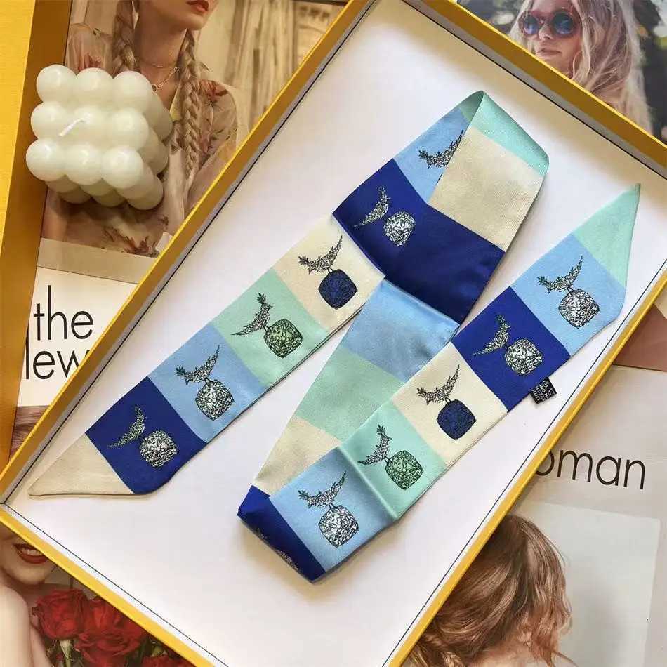 590cm Korean Version of Fashionable New Twill Decoration Womens Streamer Wrapping Bag Ribbon Silk Scarf Small Scarf W251029