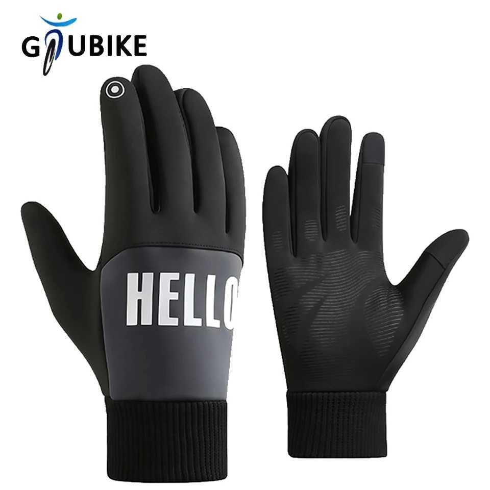 GTUBIKE Full Finger Touchscreen Cycling Motocycle Gloves Waterproof Antislip Plush Thermal Ski Bicycle Camping Gloves J251029