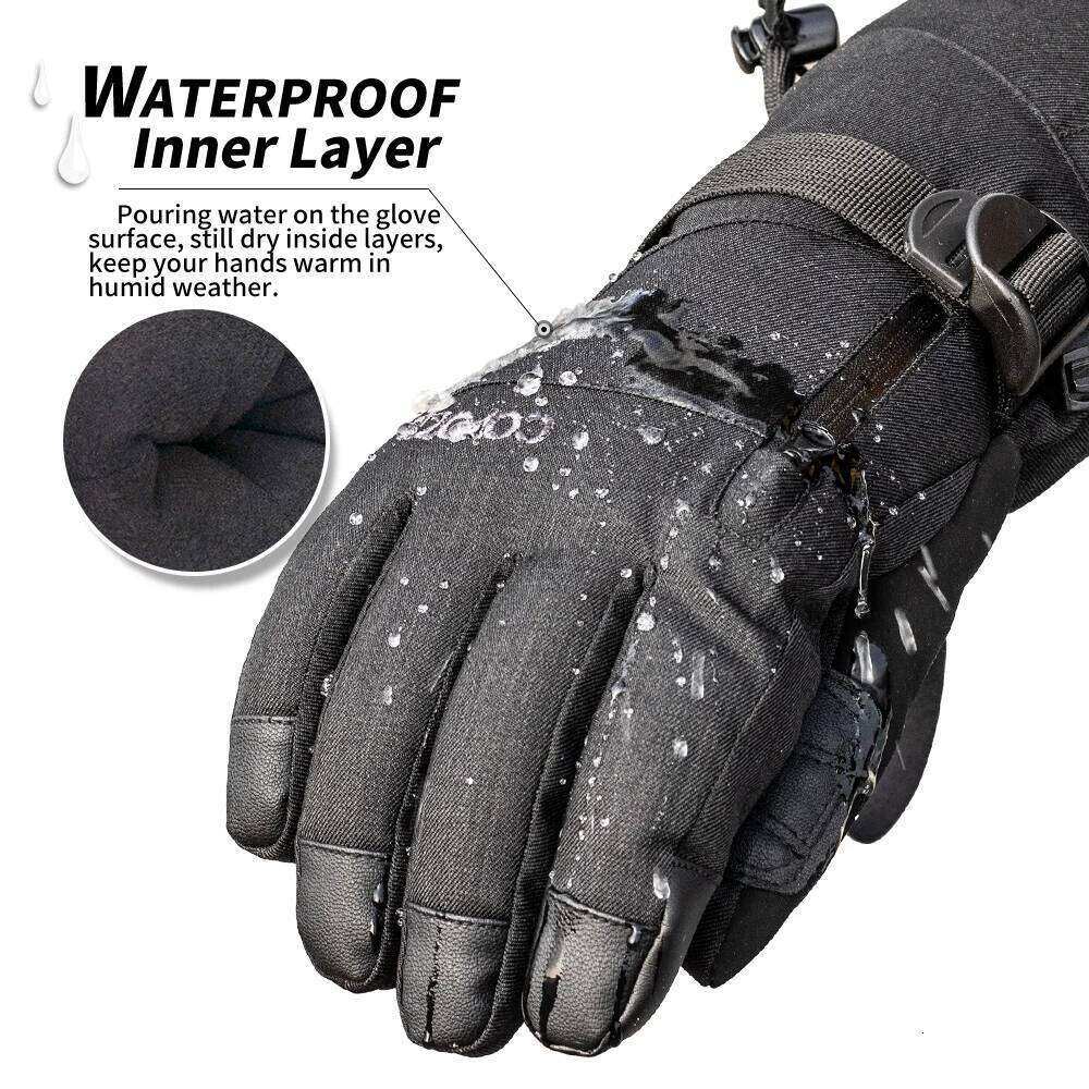 COPOZZ Unisex Ski -30 Degree Snowboard Mittens Touchscreen Snowmobile Motor Waterproof Thermal Snow Gloves