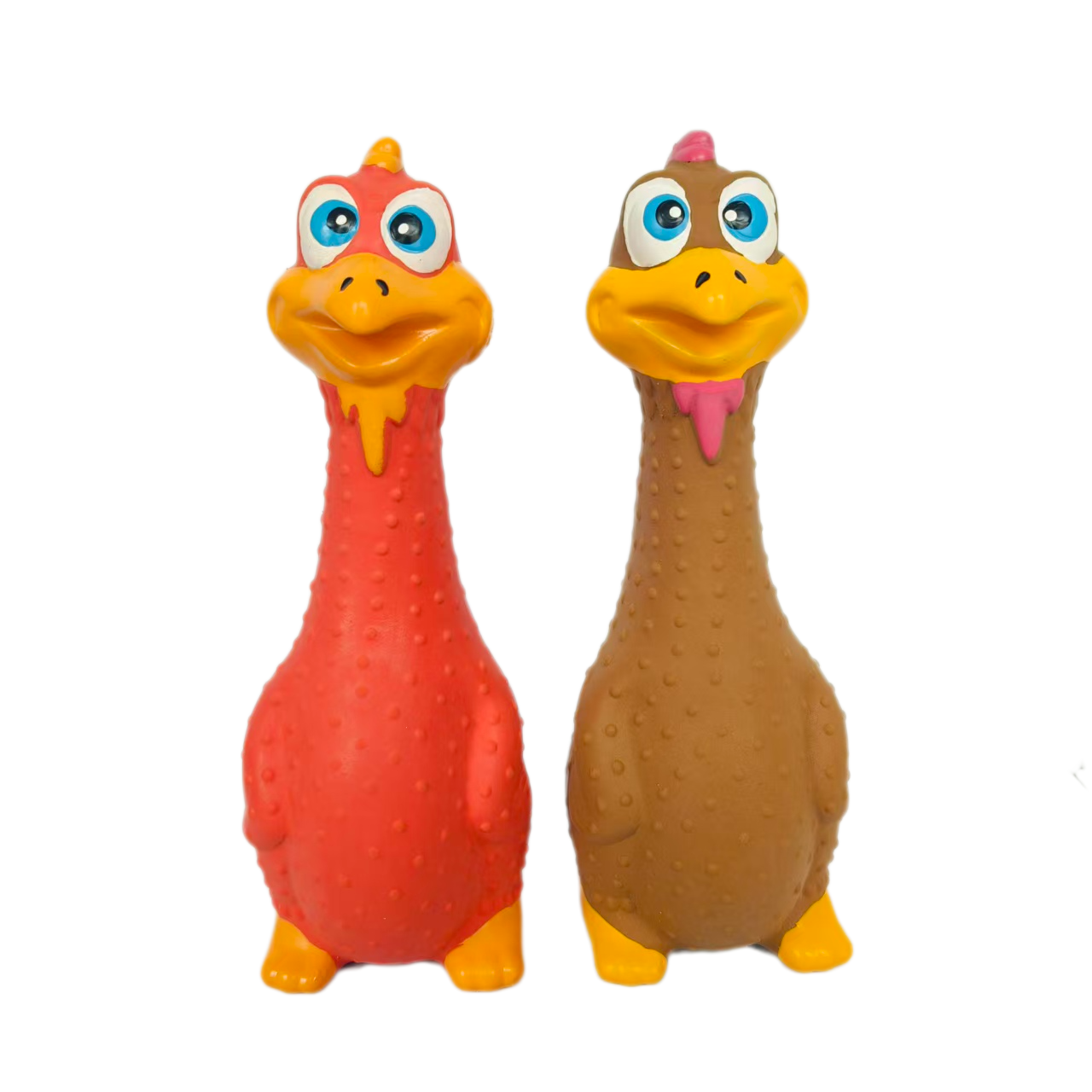 Latex Chewy Squeaky Dog Toy Interactive Soft Rubber Screaming Standing Chicken Shaped Dog Toy for Medium Dogs 3pcs/Pack