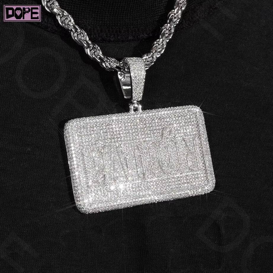 Hip Hop Pendant IGI Certificate VVS Lab Grown Diamond 925 Silver Card Charm Iced Out Custom Pendant