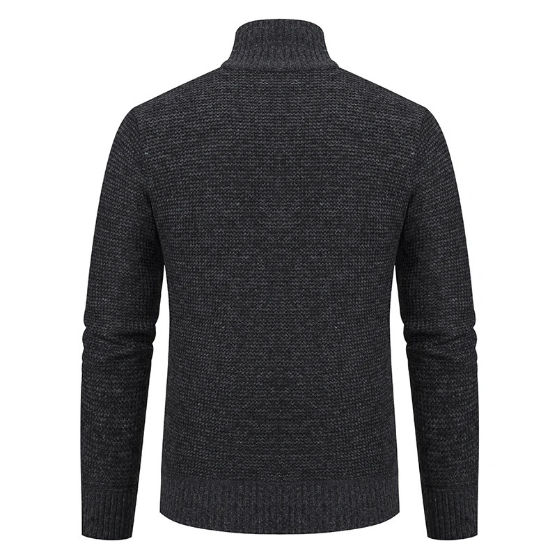 Fashion Patchwork Sweaters Mens Knitted Cardigan Coat Winter Turtleneck Casual Slim Fit Top Outwear 251017