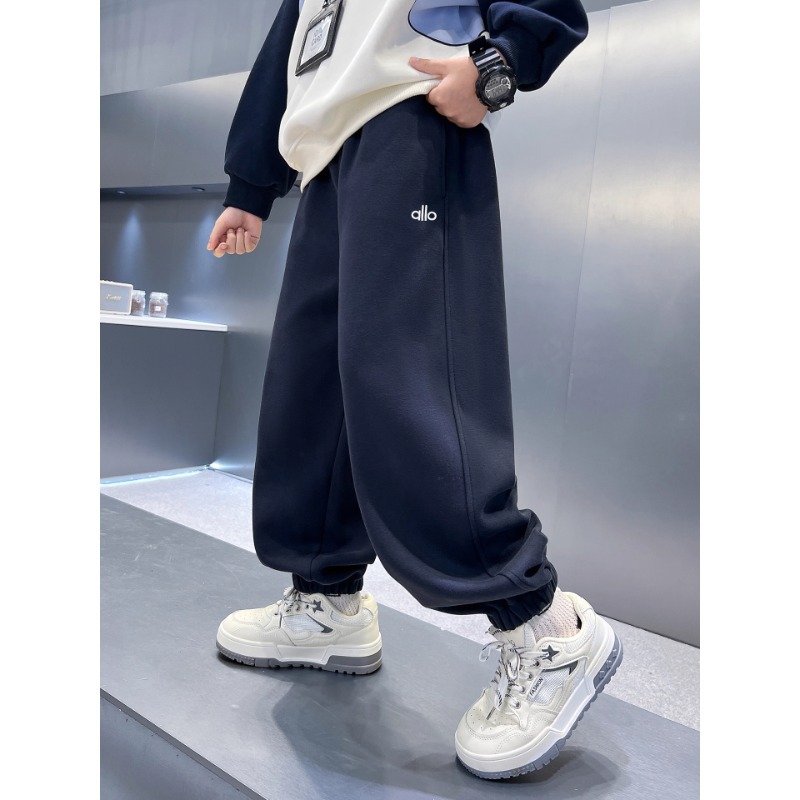 kids designer Pants Cozy Warm Boys' Winter Pants - 2025 New All-in-One Fleece-Lined Joggers, Thick Plush Sweatpants for Big Kids, Casual Cold Wea