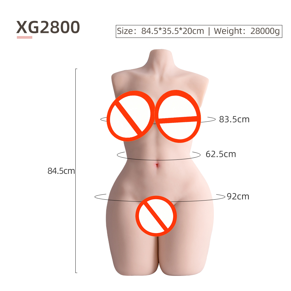 64lb 3 in 1 Torso Male Masturbator - Realistic Boobs, Vagina & Anal, Built-in Spine, Adult Sex Toy for Men