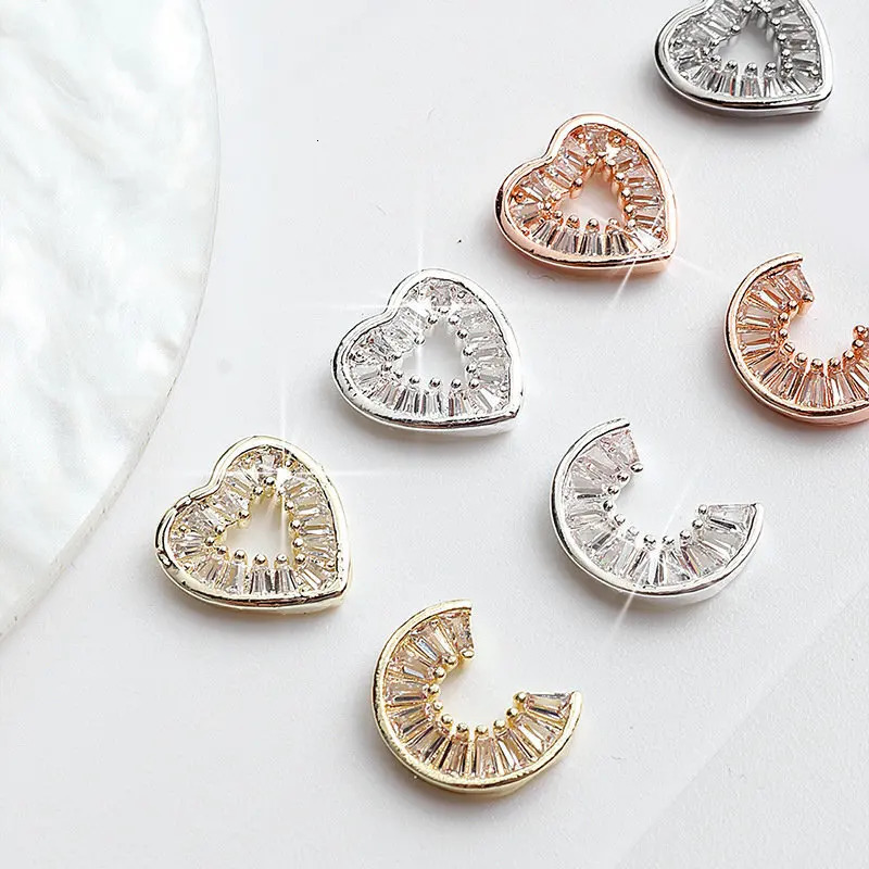 10pcslot 3D Hollow Love Drop Zircon Crystals Alloy Rhinestones Jewelry Nail Art Decorations Nails Accessories Charms Supplies 251027