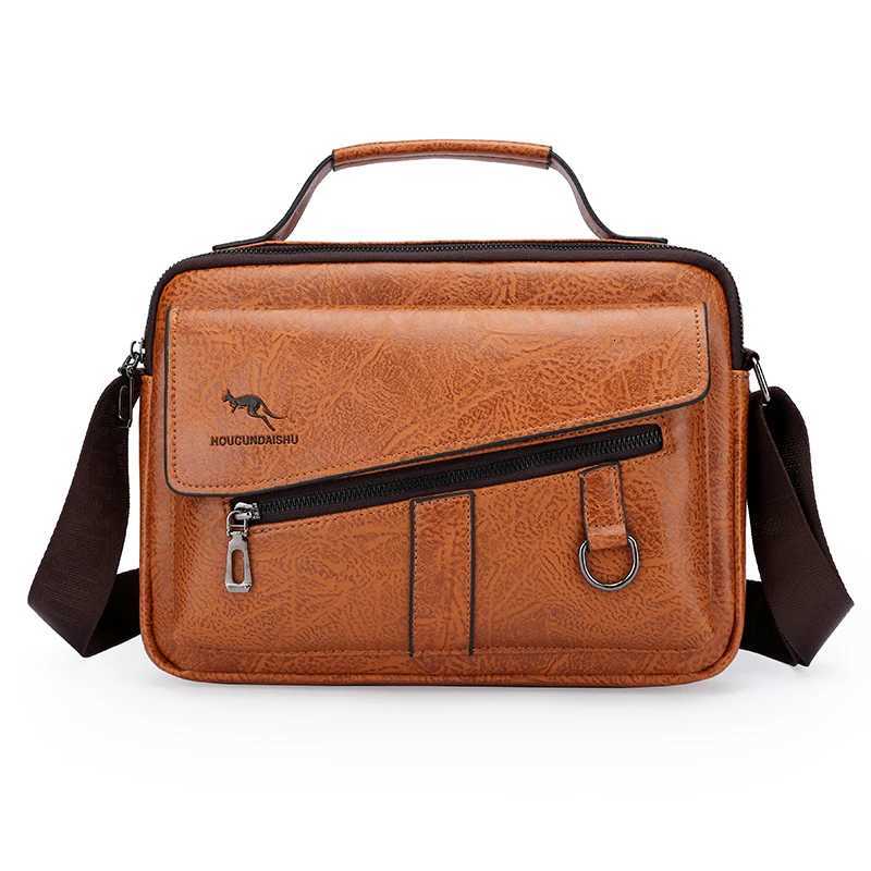 Kangaroo Brand Men Shoder Bag Leather Messenger Bag For Men Off Business Briefcase Small Handbag M Crossbody Side Bags Y251011