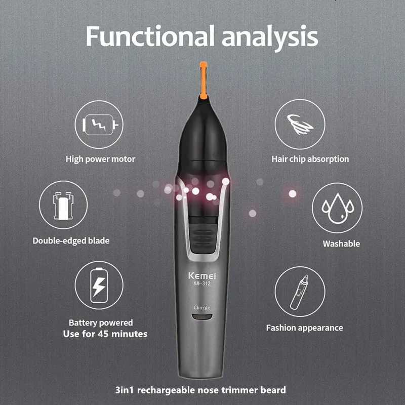 3in1 rechargeable nose trimmer beard trimer for men micro shaver eyebrow nose hair trimmer for nose and ear cleaner grooming set M251030