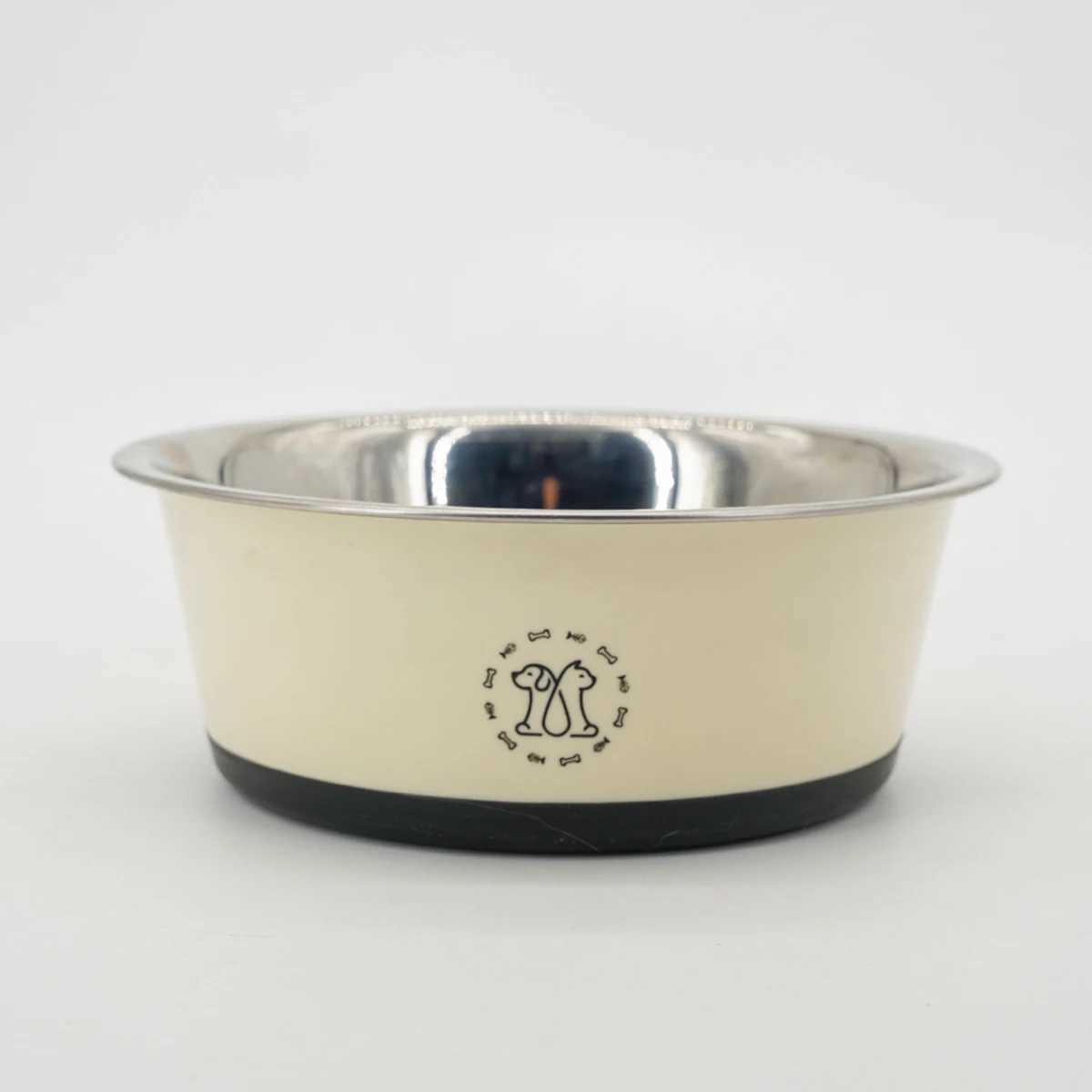 1PC Nonslip Stainless Steel Dog Food Bowl Cat Bowl Antitip Nonslip Pet Bowl J251113