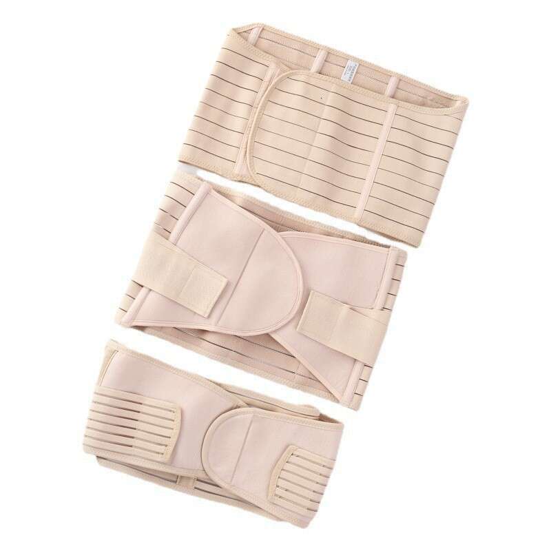 Enhanced Postpartum Belly Band Three-Piece Set for Natural and C-Section Births, Breathable Waist Trainer