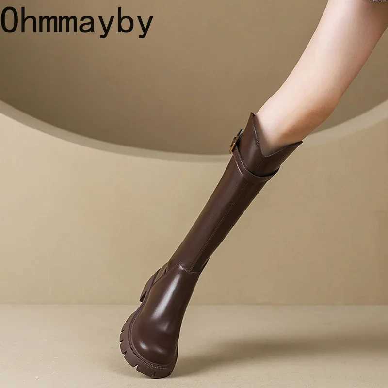 Women Knee High Boots Fashion Knight Long Booties Square High Heels Autumn Winter Warm Short Plush Shoes Z251029