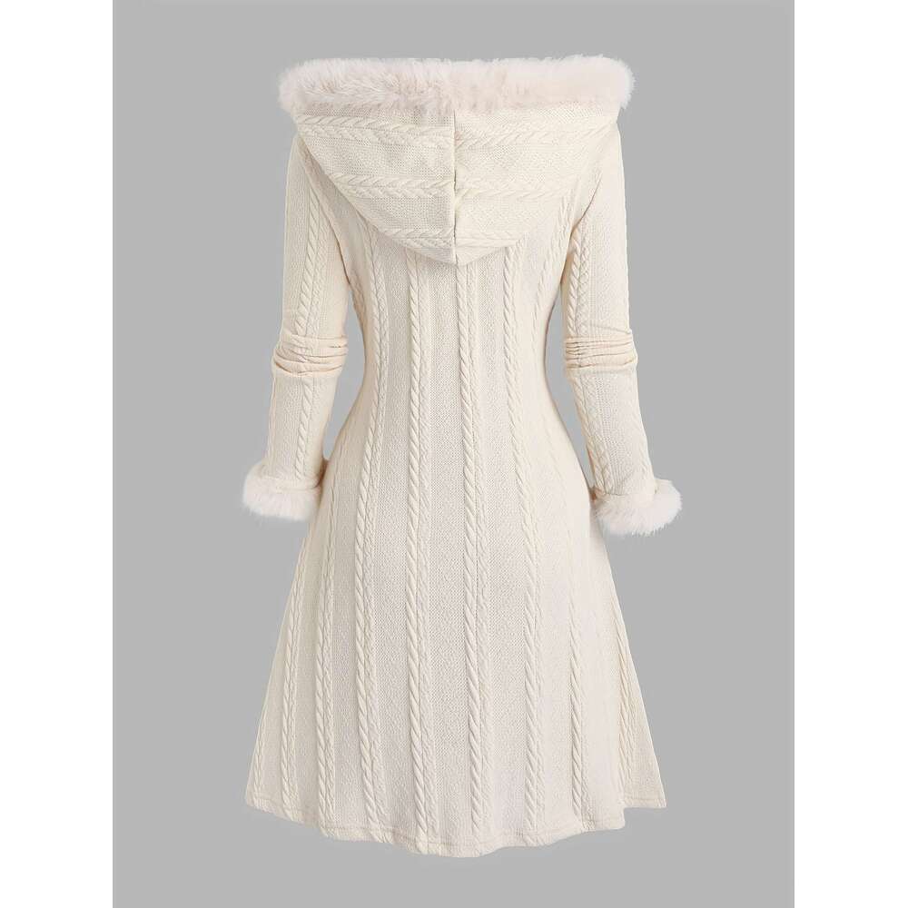 Y K Coat Y K Plaid Patchwork Hooded Coat Button Closure And Long Sleeves