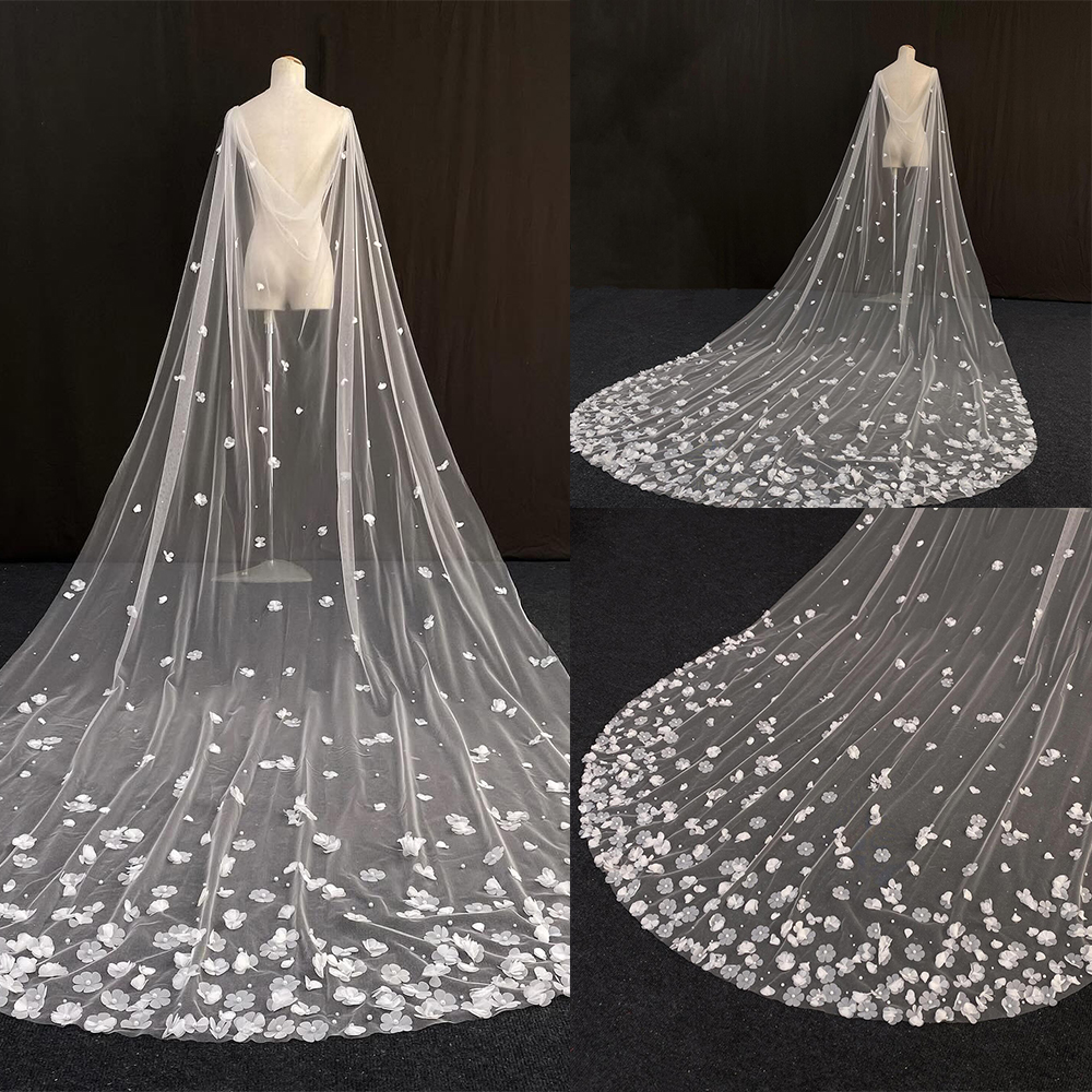 Nice-looking Bridal Veils Women One-Layer Appliques Edge Bride Complementos Wedding Accessories Velo De Novia Customized