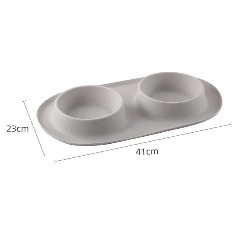 Nonslip Pet Dog Bowl Double Dog Feeder Silicone Pet Drinking Bowl for Small Medium Large Dogs Durable Puppy Slow Feeder J251113