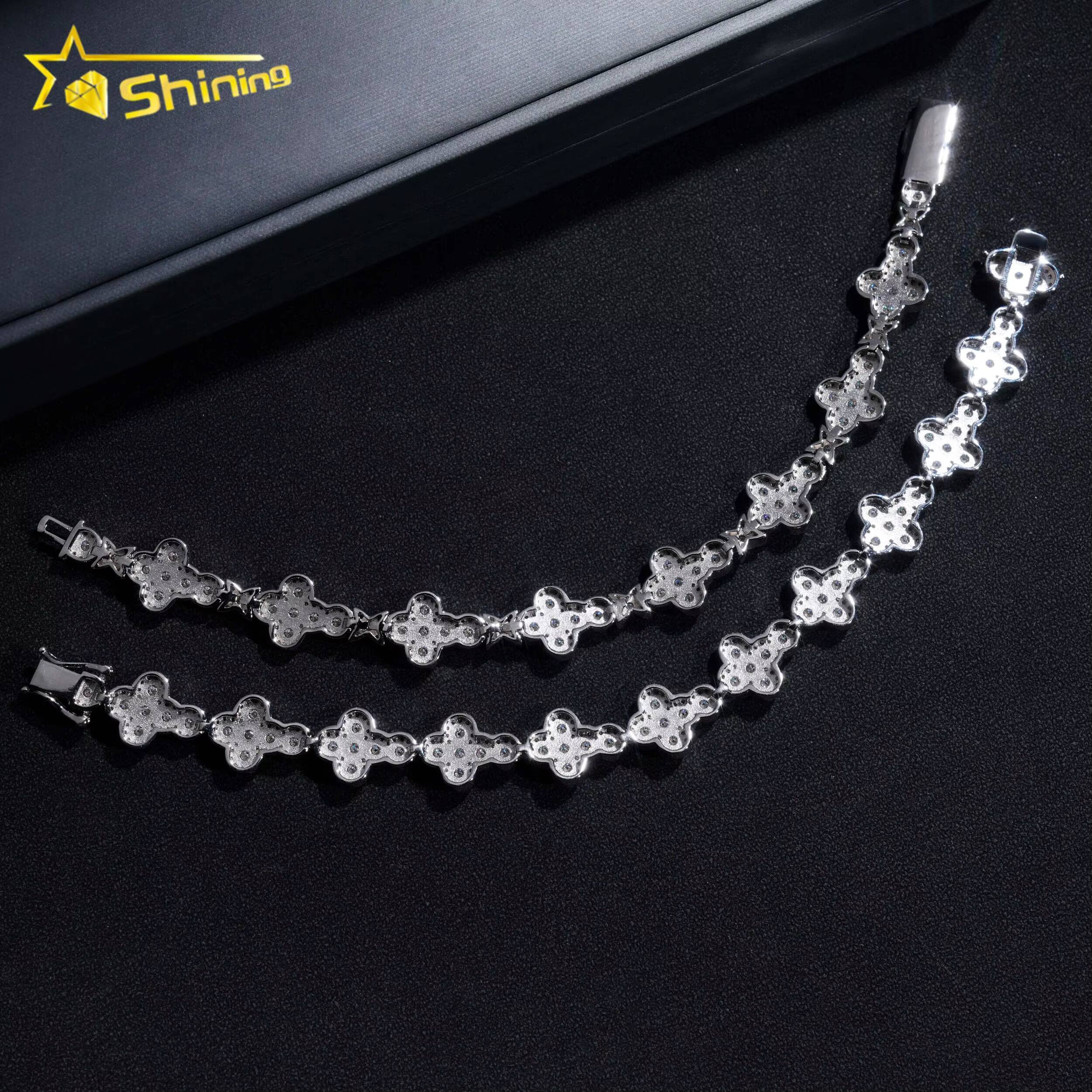 New Arrivals Popular Pass Diamond Tester 13MM 925 Sterling Silver Cross Moissanite Cuban Link Bracelet