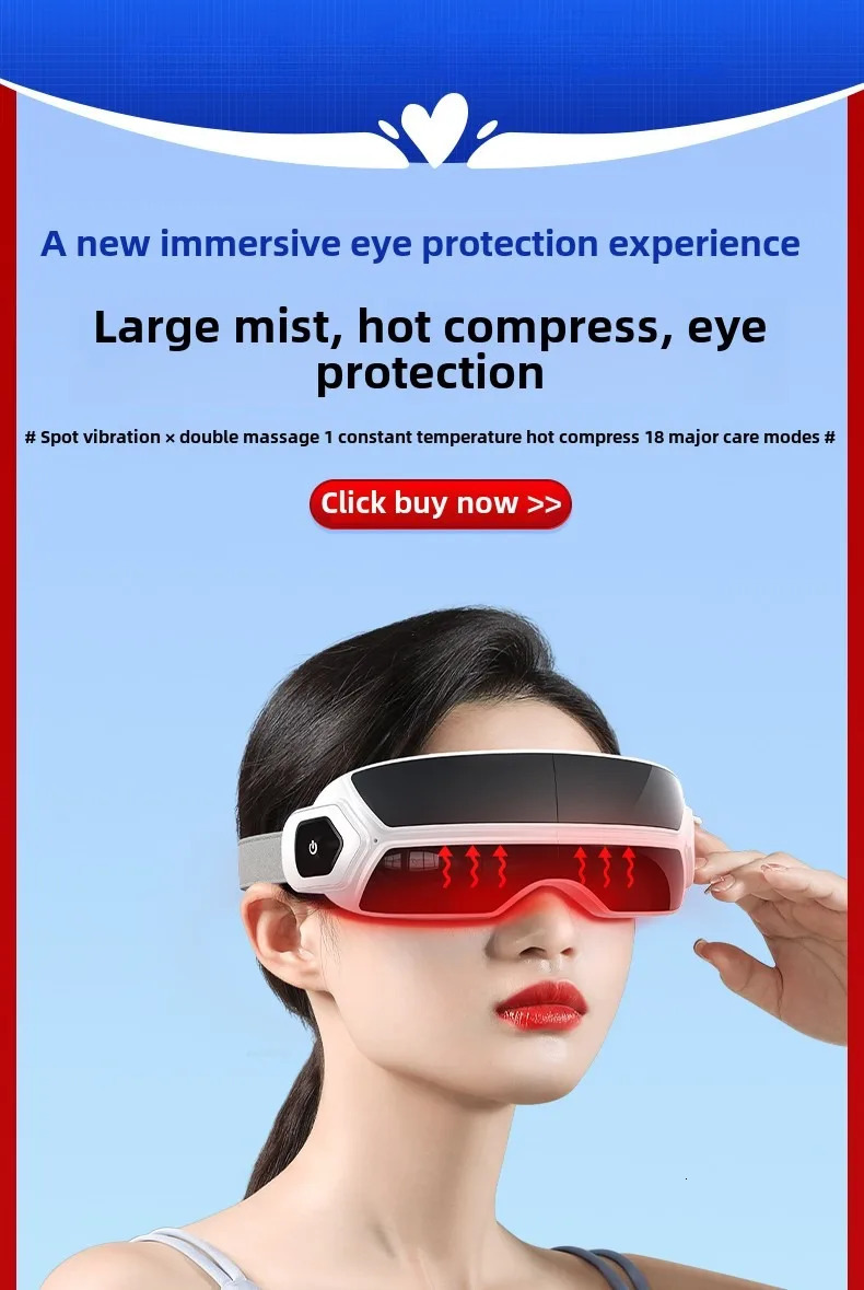 XINDU 16 Massage Points Highquality Steam Atomization Eye Massager Relaxing Compress Eye Mask Upgrade Bluetooth 251027