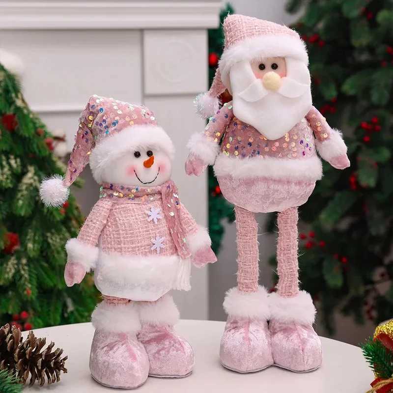 1pc Christmas Decorations supplies Pink Old Man Snowman Telescopic Figure home decoration Bedroom Display Christmas ornaments C251030