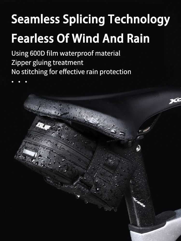 ESLNF Bicycle Bag Saddle Bag Waterproof Large Capacity Tail Rear Cycling Rear Seat Mtb Road Bicycle Storage Bag Bike Accessories H251029