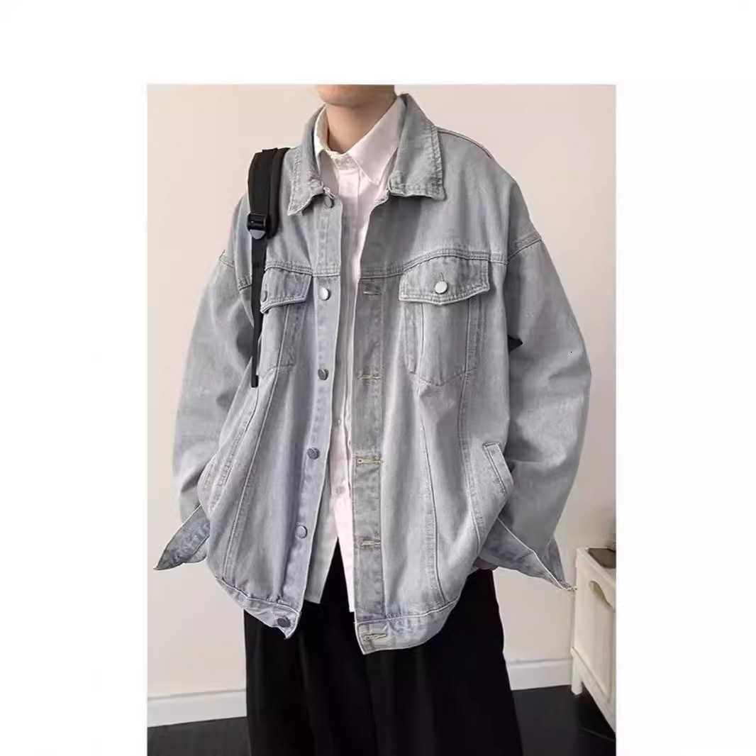 Black Denim Jacket Men Trendy Brand Design Cool Handsome Designer coat Boys Spring Autumn Trendy Loose 2025 New Style Jacket