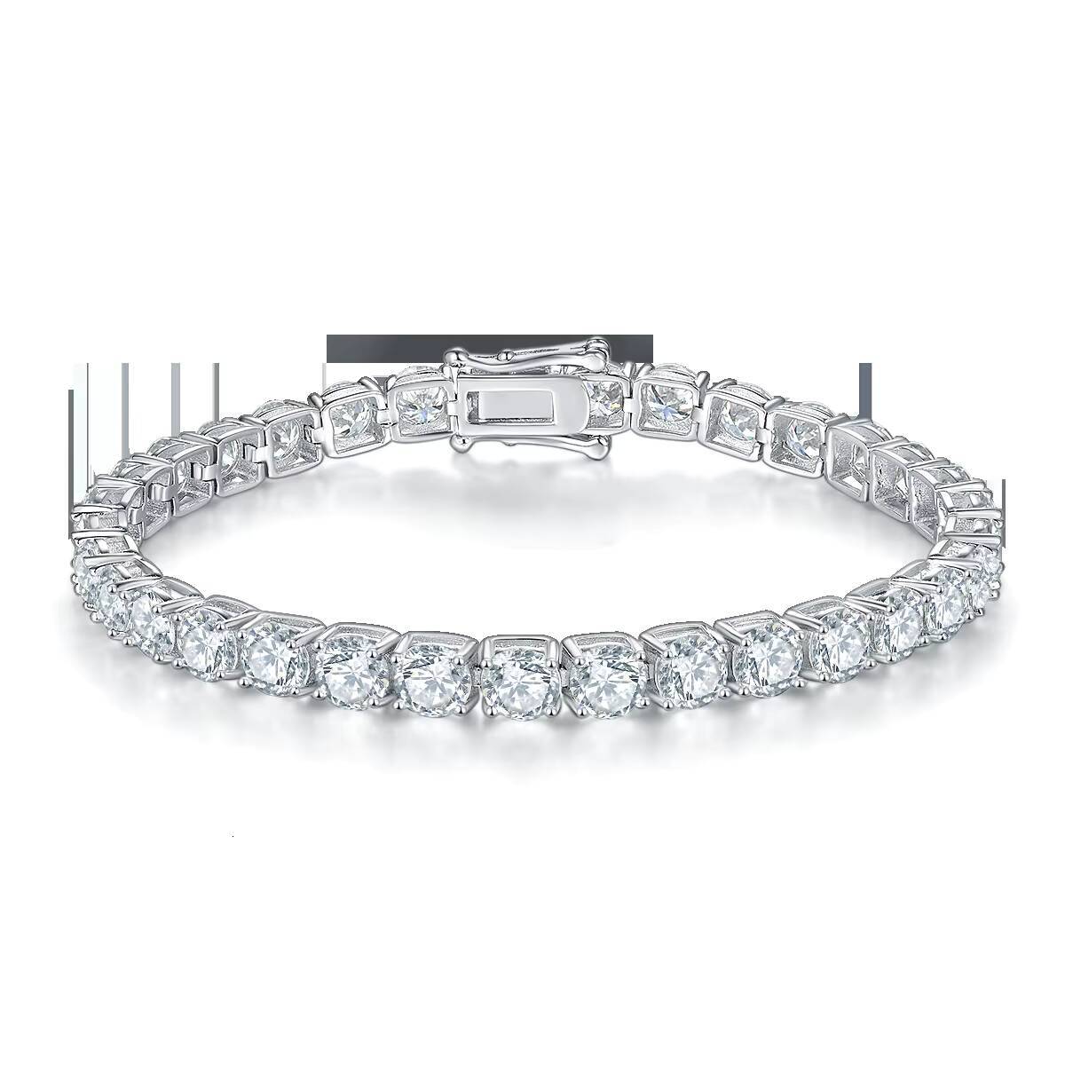 Haute Joaillerie 5MM Moissinate Sterling Silver S925 Diamond Chains Tennis Bracelet High Jewelry Custom Tennis Bracelet Silver
