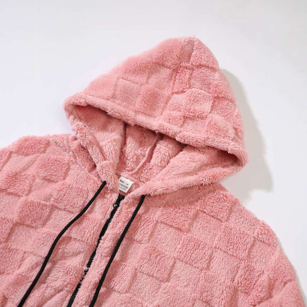 Winter Men's New Thickened Fleece Hooded Sweatshirt Trendy Casual Top Couple Zipper Jacket