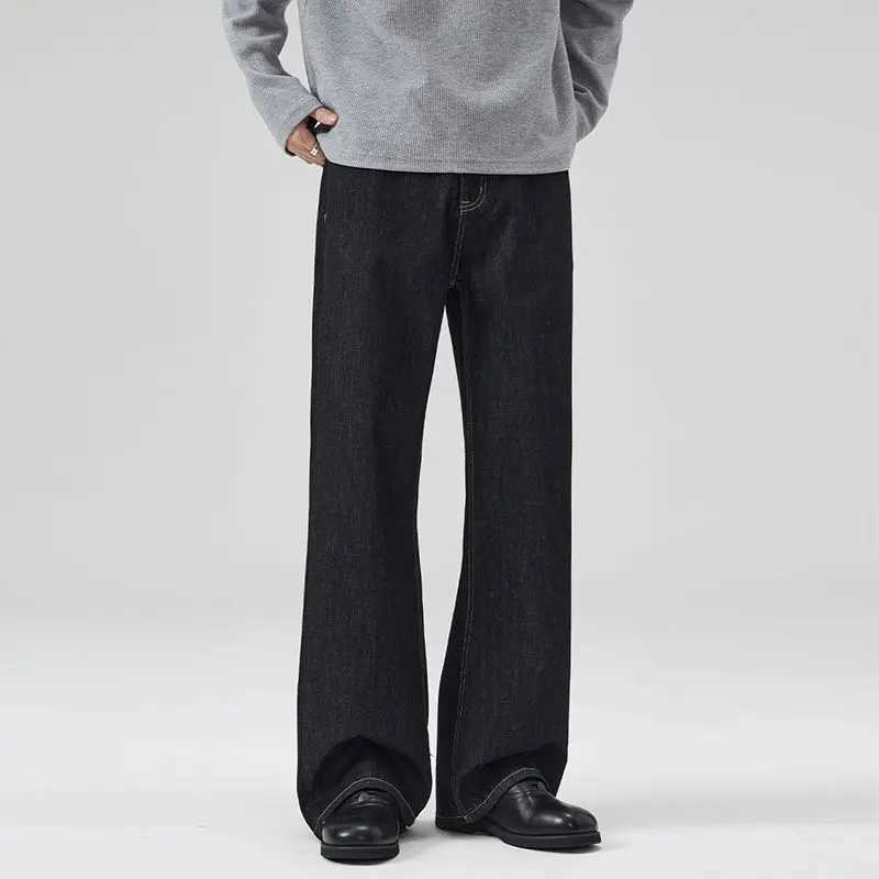 KSTUN Solid BlaCK Jeans Men Wide Leg Denim Pants Baggy Loose Fit Casual Fashion Daddy Trousers Full LengTH Brand J251030