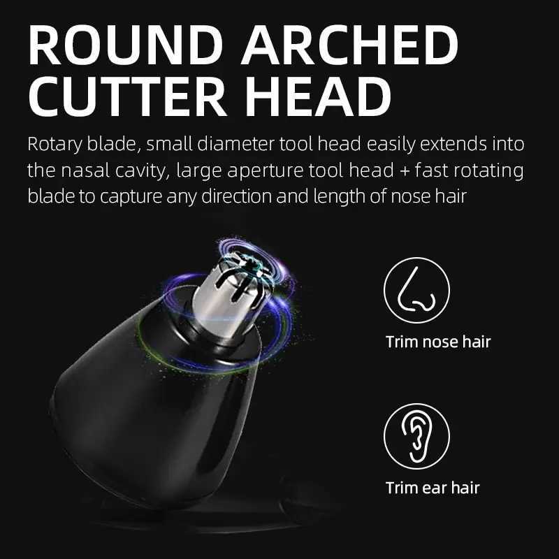 3in1 Rechargeable Nose Trimmer Beard Trimer For Men Micro Shaver Eyebrow Nose Hair Trimmer For Nose And Ear Cleaner Grooming Set M251029