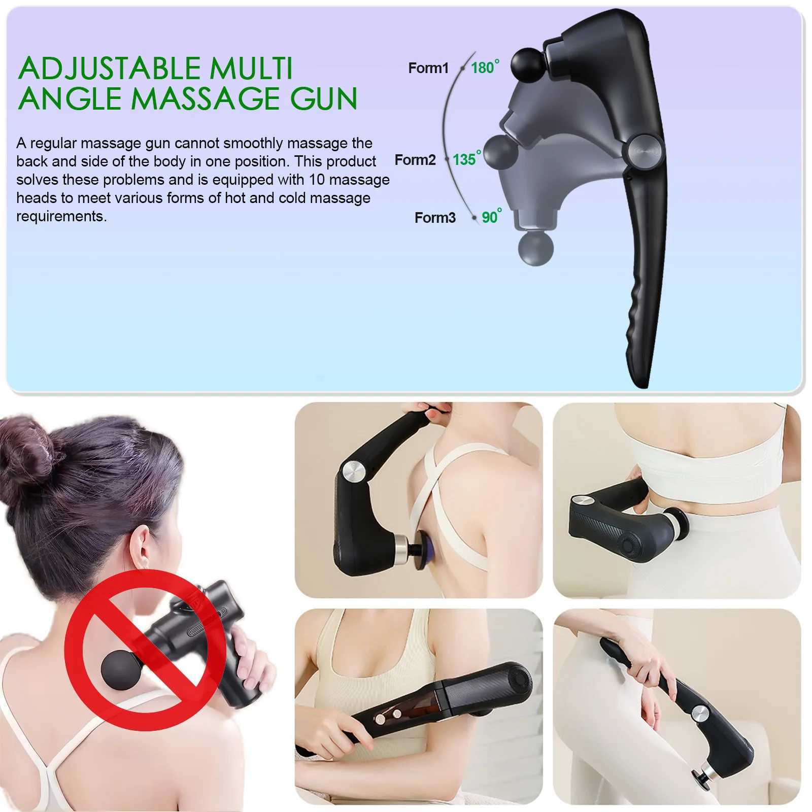 Fascia Massage Gun Shoulder Massager Electric Muscle Massage Machine High Frequency Back Waist Body Massage with Extended Handle J251030