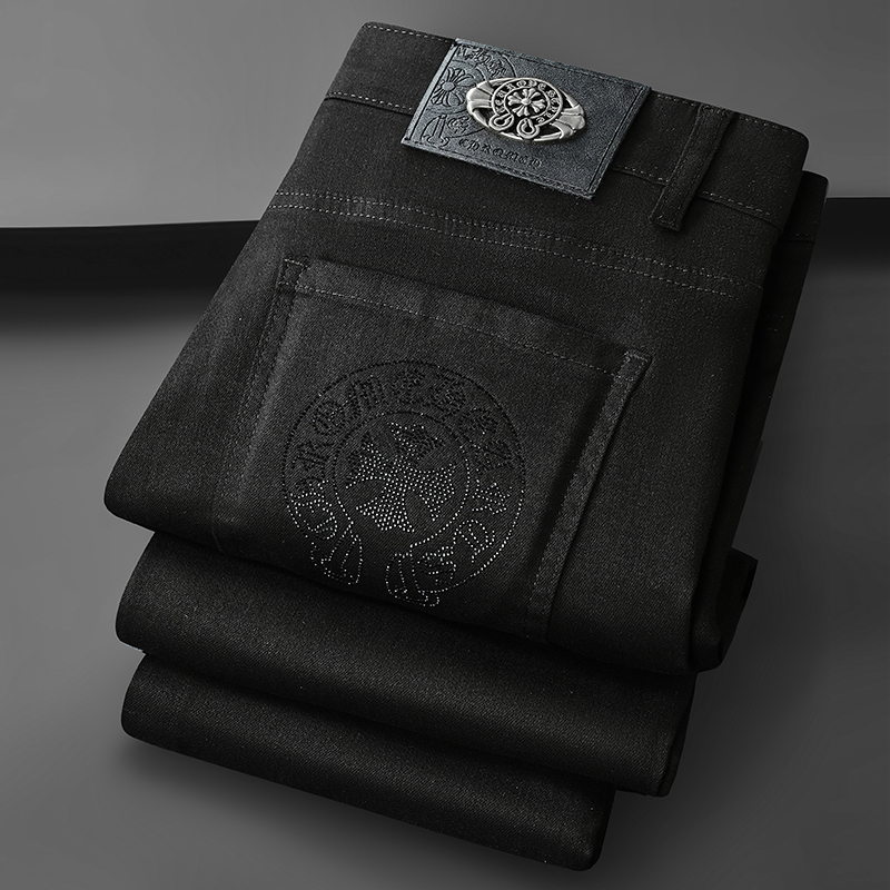 Men's Trendy Design Slim-Fit Straight-Leg Jeans in Black 512