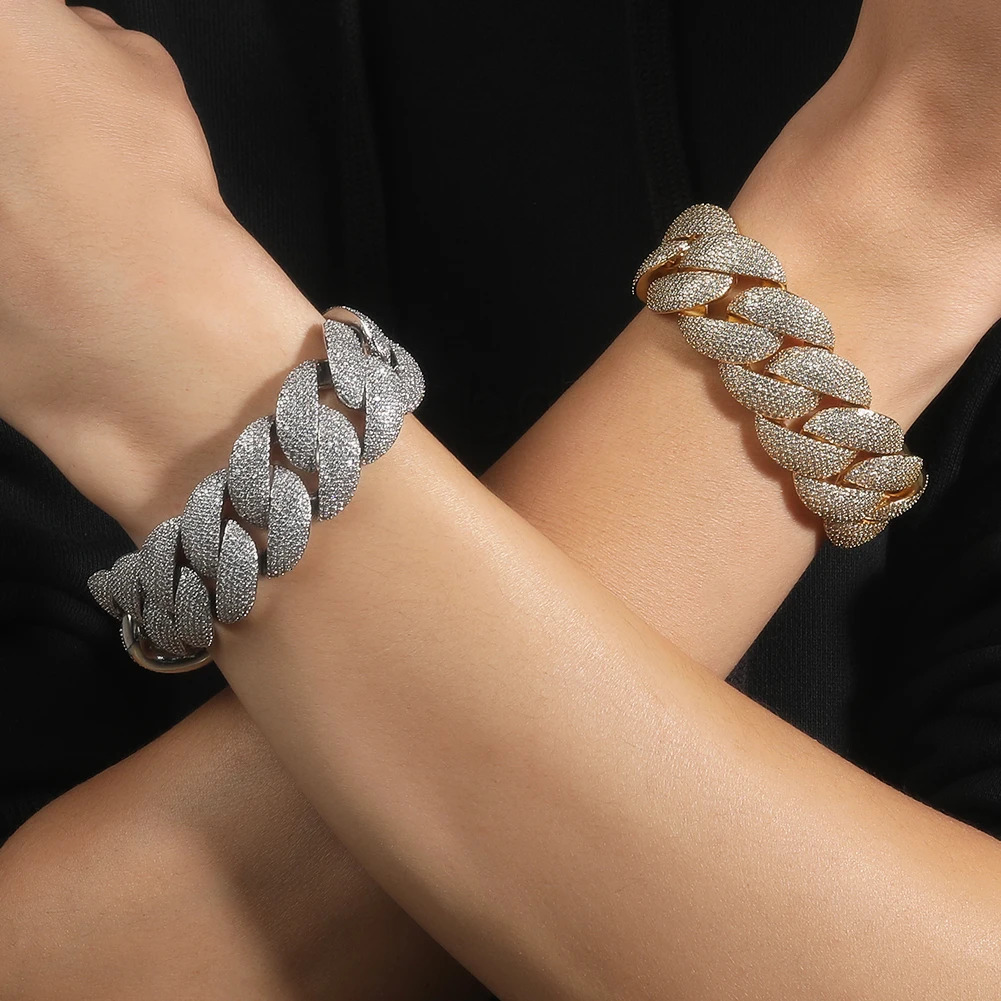 THE BLING KING 24mm Heavy Bubble Cuban Necklace Micro Paved Out Cubic Zirconia Fashion HipHop Jewelry For Party Gift 251029