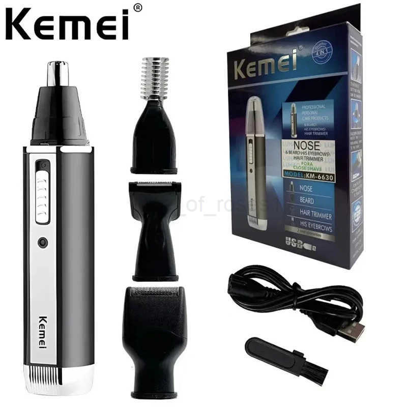 Kemei 4 In 1 Professional Electric Rechargeable Nose And Ear Hair Trimmer Shaver Personal Care Tools For Men KM6630 Z251030