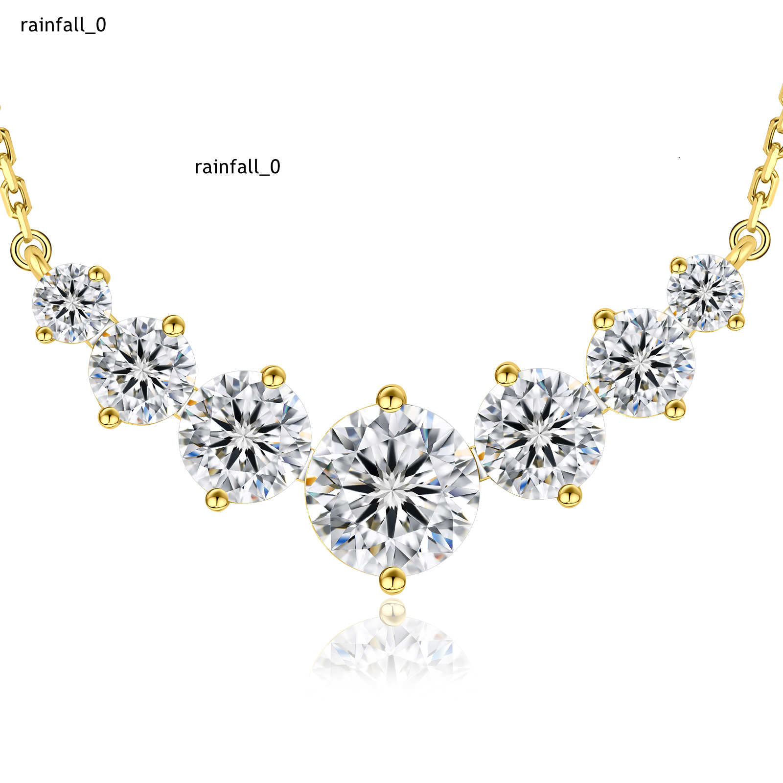 Mossanite Charm Gifts 14K Gold Plated Solid 925 Sterling Silver 50CT GRA VVS Moissanite Lab Diamond Pendant Necklace for Women