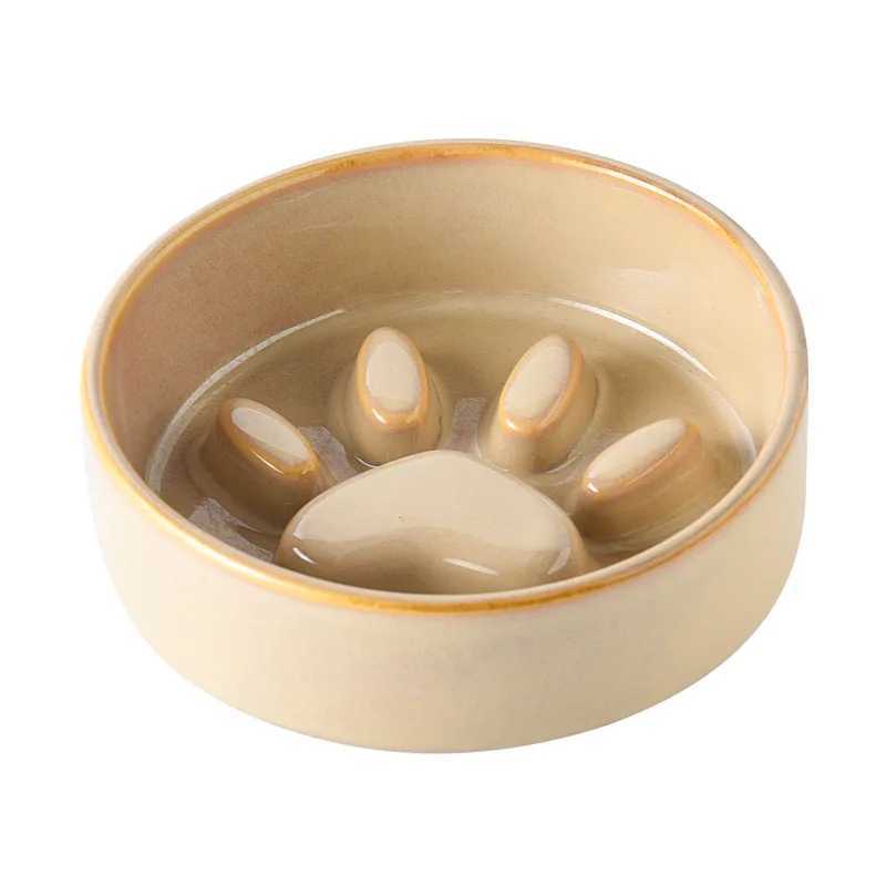 JapaneseStyle Gradient Glaze Ceramic Pet BowlAntiChoke Slow Feeder with NonSlip BaseRounded Design for Medium Dogs Puppie J251113