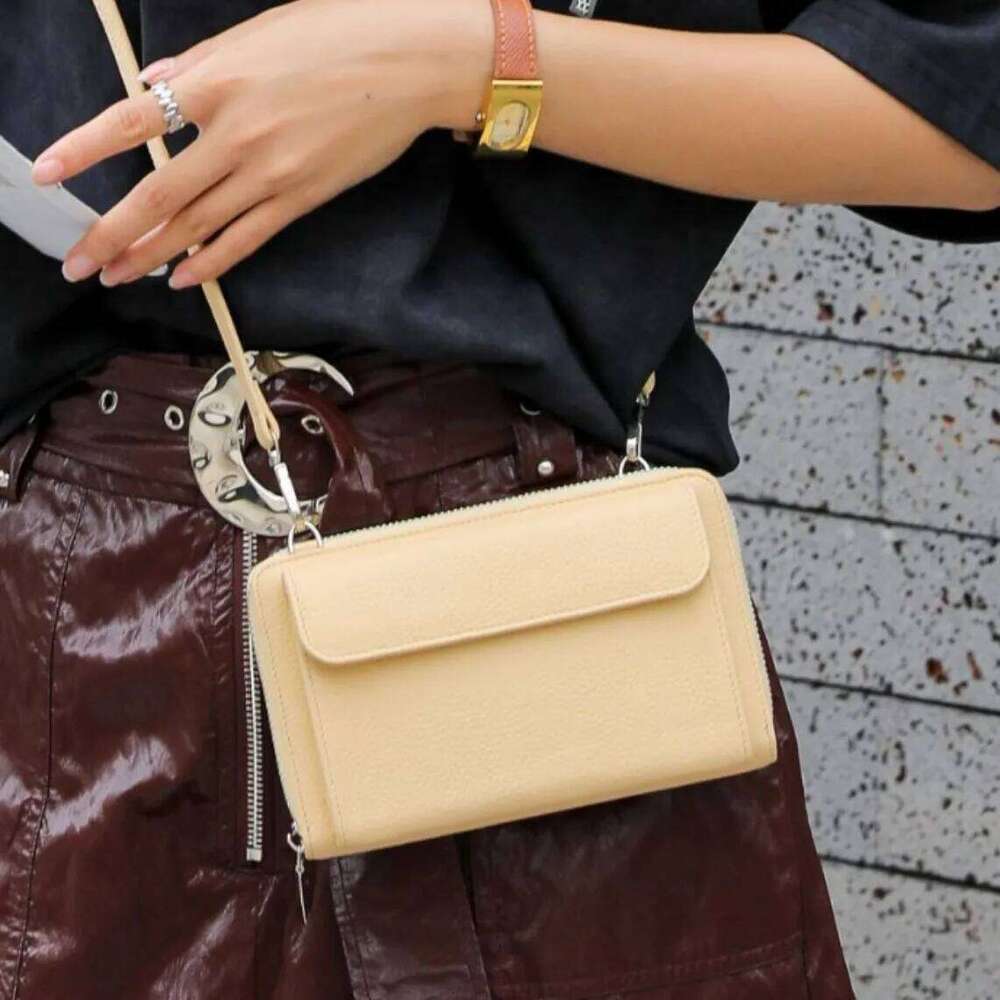 Women's TOGO Top-Grain Leather Crossbody Wallet New 2025 Phone Pocket Shoulder | Minimalist Square Bag