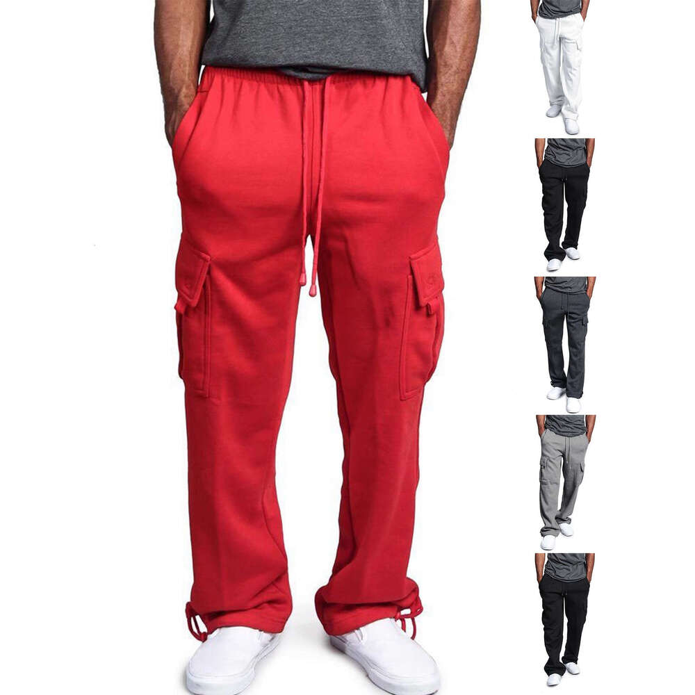Men's New Multi-Pocket Cargo Pants High Street Trendy Brand Casual Jogger Trousers