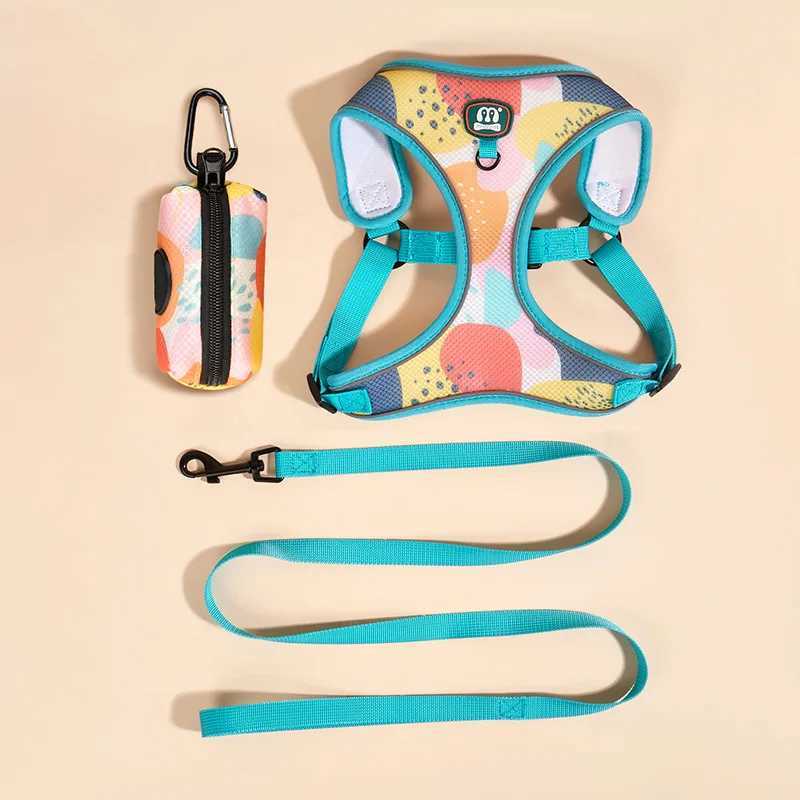 1 Pcs Adjustable Dog Chest Strap Puppy Dog Walking Harness Leash Chest Back With 1 Pcs Traction Rope and 1 Trash Bag Set J251129