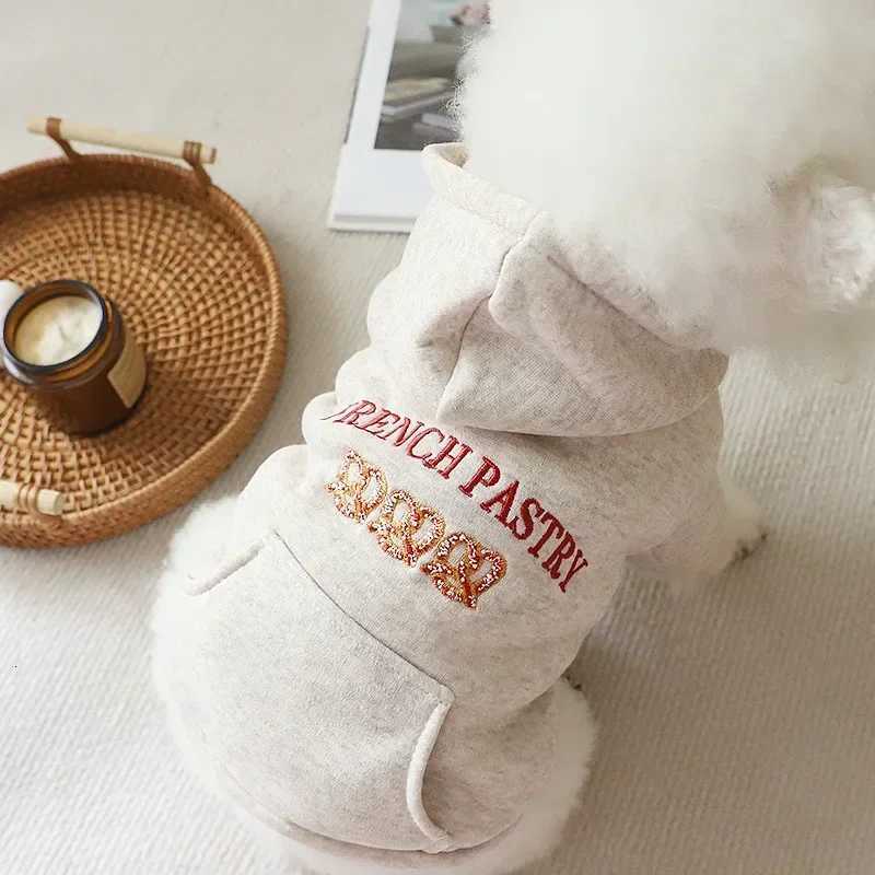 Autumn and Winter Pet Hoodie Small Dog Embroidered Hoodie Dog Warm Thick Hoodie Pet Clothing Puppy Clothes C251030