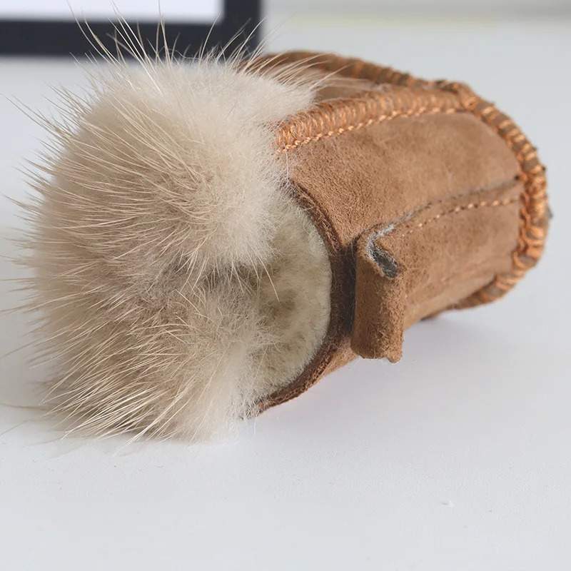 Fluffy Pompom Boot Shoe Keychain For Women Car Key Chain Bagpack Charm Accessories Pendant 251030