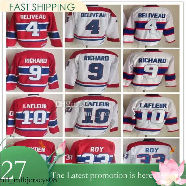 Montreal''Canadiens''Vintage Montreal Hockey Jerseys 10 Guy Lafleur 4 Jean Beliveau 9 Maurice Richard 29 Ken Dryden 33 PATRICK ROY Retro CCM nnk