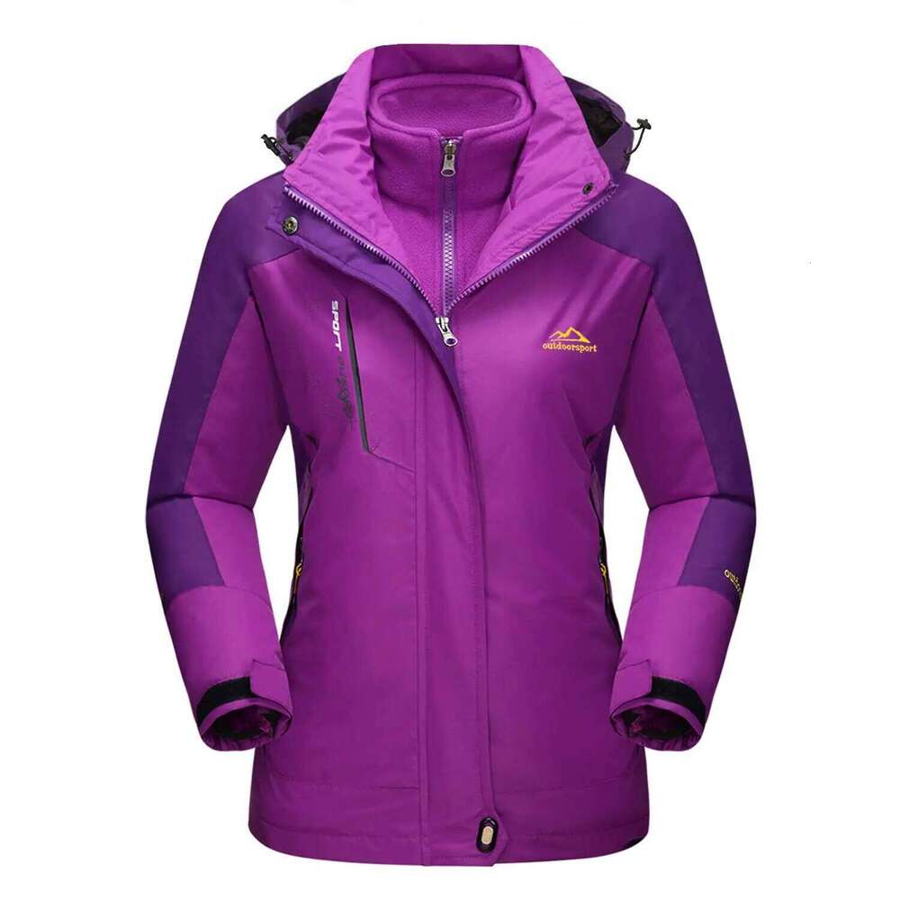 TACVASEN 3 In 1 Snow Mountain Jacket Women Winter Waterproof Windproof Fleece Lined Ski Hiking Jackets Parka Hodded Coats