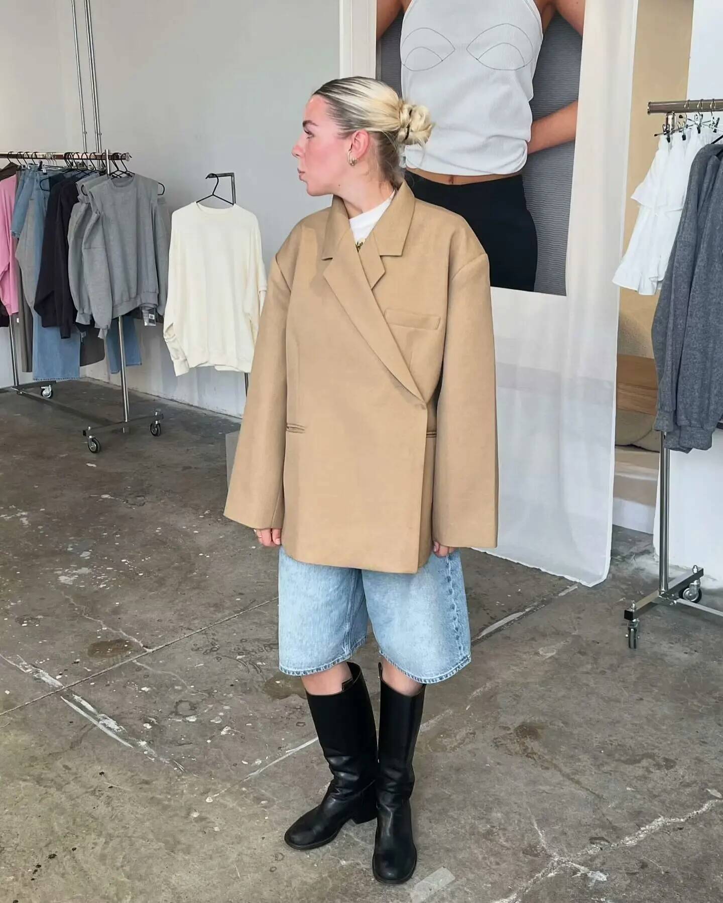 winter jacket women Autumn plus size women's casual jacket fashionable and versatile single button side slit suit top